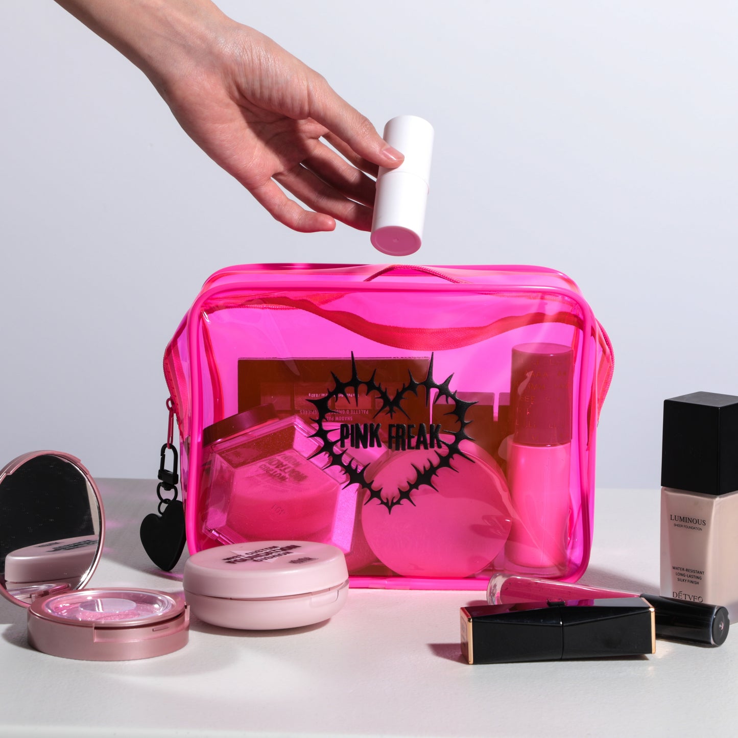 Pink Waterproof Makeup Bag